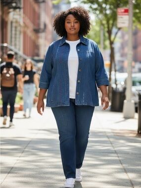 Alia Women's Dark Blue Straight-Leg Denim Jeans